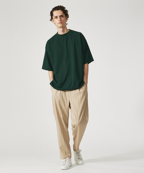 AH ABAHOUSE（エーエイチアバハウス）の「【AH ABAHOUSE】カットジョーゼット ドロップショルダー モックネック Tシャツ（Tシャツ/カットソー・メンズ・チャコールグレー/ホワイト/ピンクベージュ/グレイッシュベージュ/オレンジ系その他/グレイッシュブルー/ブラック/グリーン・46/48）」の15枚目の写真