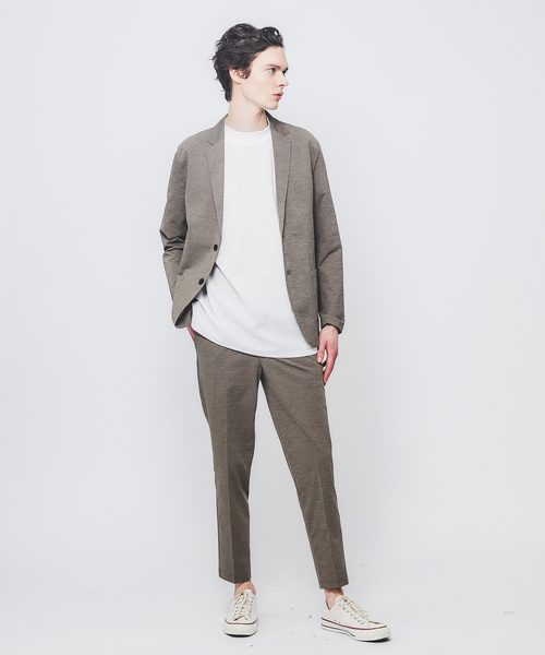 AH ABAHOUSE（エーエイチアバハウス）の「【AH ABAHOUSE】カットジョーゼット ドロップショルダー モックネック Tシャツ（Tシャツ/カットソー・メンズ・チャコールグレー/ホワイト/ピンクベージュ/グレイッシュベージュ/オレンジ系その他/グレイッシュブルー/ブラック/グリーン・46/48）」の19枚目の写真