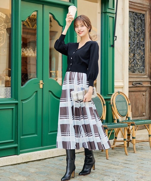 SWINGLE（スウィングル）の「オリジナルチェックタフタフレアスカート