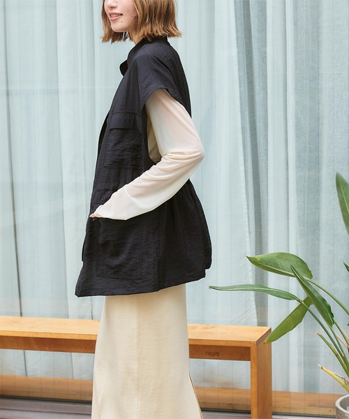 titivate（ティティベイト）の「ミリタリーベスト（ミリタリージャケット・レディース・ブラック/カーキ・M）」の8枚目の写真