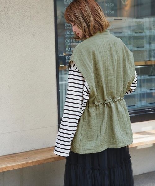 titivate（ティティベイト）の「ミリタリーベスト（ミリタリージャケット・レディース・ブラック/カーキ・M）」の12枚目の写真