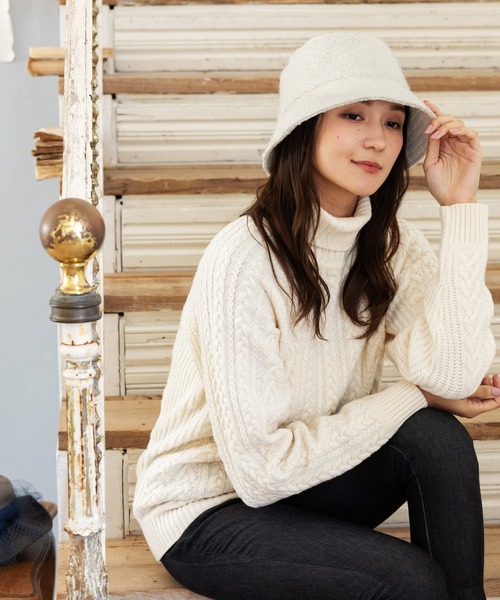 QUEENHEAD(クイーンヘッド)の「ツイードバケットハット(ハット・レディース・ブラック×ホワイト/ホワイト/ブラック・X-LARGE/FREE)」の7枚目の写真