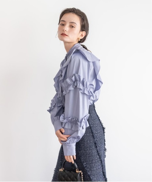 RANDA（ランダ）の「フリルディティールブラウス（シャツ/ブラウス・レディース・ブルー/ベージュ/ホワイト・FREE）」の15枚目の写真