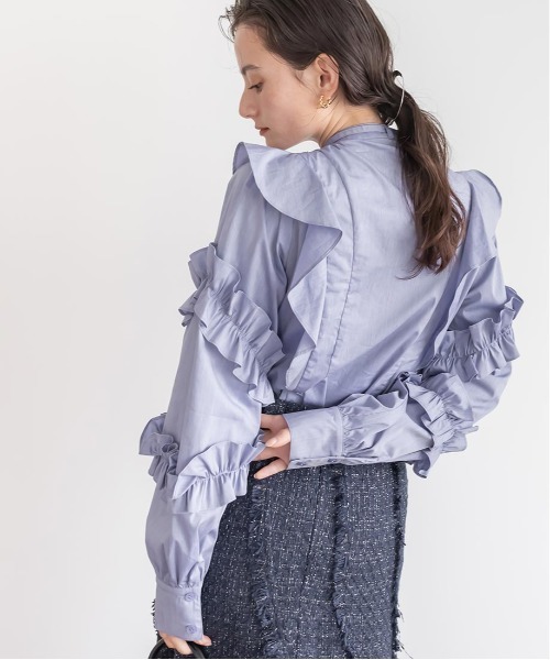 RANDA（ランダ）の「フリルディティールブラウス（シャツ/ブラウス・レディース・ブルー/ベージュ/ホワイト・FREE）」の16枚目の写真