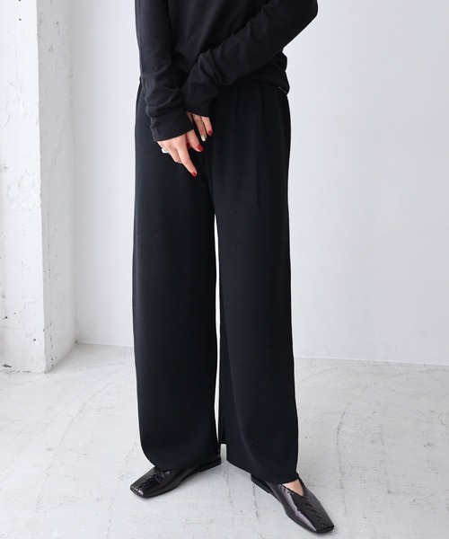 evernavy（エバーネイビー）の「総針ニットセミワイドパンツ（その他パンツ・レディース・ネイビー/ブラック・L/M）」の10枚目の写真