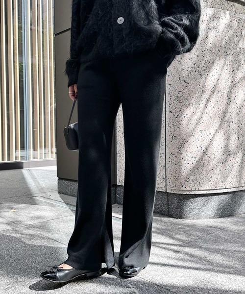 evernavy（エバーネイビー）の「総針ニットセミワイドパンツ（その他パンツ・レディース・ネイビー/ブラック・L/M）」の13枚目の写真