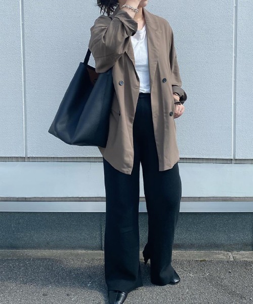 evernavy（エバーネイビー）の「総針ニットセミワイドパンツ（その他パンツ・レディース・ネイビー/ブラック・L/M）」の15枚目の写真