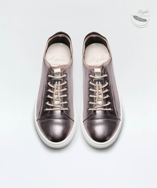 Lucida（ルシーダ）の「【light】Columba/エコ素材軽量ゴムシューレーススニーカー（スリッポン・レディース・ブラック/ピンクベージュ/ホワイト/ライトベージュ/アイボリー/グレー系その他/グレー/ライトグレー/シルバー/ブラック系その他/ピンクゴールド/ブロンズ・35/39/36/41/37/40/38）」の12枚目の写真