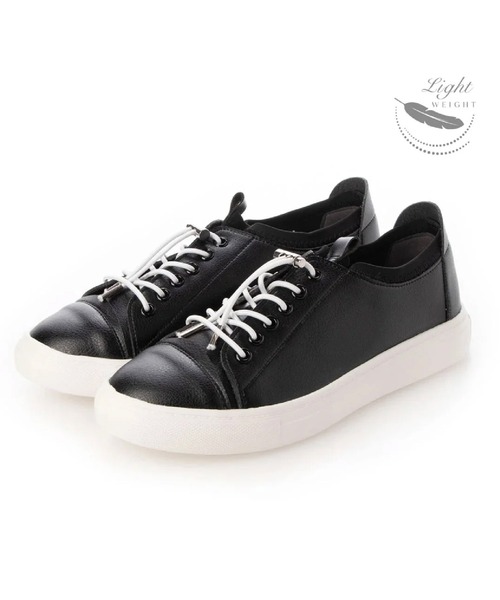 Lucida（ルシーダ）の「【light】Columba/エコ素材軽量ゴムシューレーススニーカー（スリッポン・レディース・ブラック/ピンクベージュ/ホワイト/ライトベージュ/アイボリー/グレー系その他/グレー/ライトグレー/シルバー/ブラック系その他/ピンクゴールド/ブロンズ・35/39/36/41/37/40/38）」の4枚目の写真