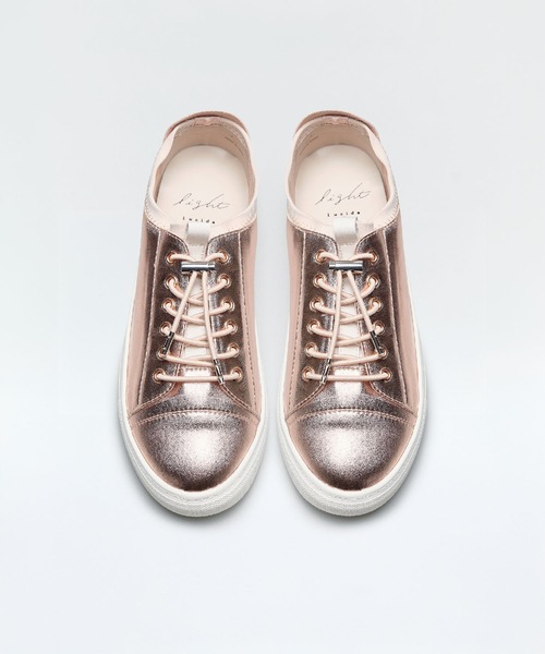 Lucida（ルシーダ）の「【light】Columba/エコ素材軽量ゴムシューレーススニーカー（スリッポン・レディース・ブラック/ピンクベージュ/ホワイト/ライトベージュ/アイボリー/グレー系その他/グレー/ライトグレー/シルバー/ブラック系その他/ピンクゴールド/ブロンズ・35/39/36/41/37/40/38）」の18枚目の写真