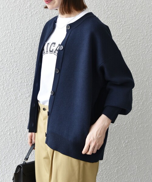 ★ほぼ新品★ SHIPS 厚手のカーディガン (ネイビー) ※クリーニング済 ☆ほぼ新品☆ SHIPS 厚手のカーディガン (ネイビー) ※クリーニング済