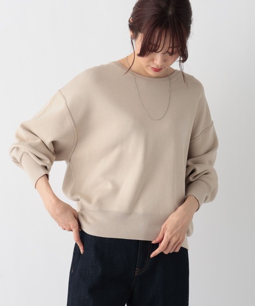 GLOBAL WORK(グローバルワーク)の「トリプルイージークループルオーバー/962859(ニット/セーター・レディース・ブルー系その他4/ブラック/オフホワイト/ベージュ・SHORT/FREE)」の3枚目の写真