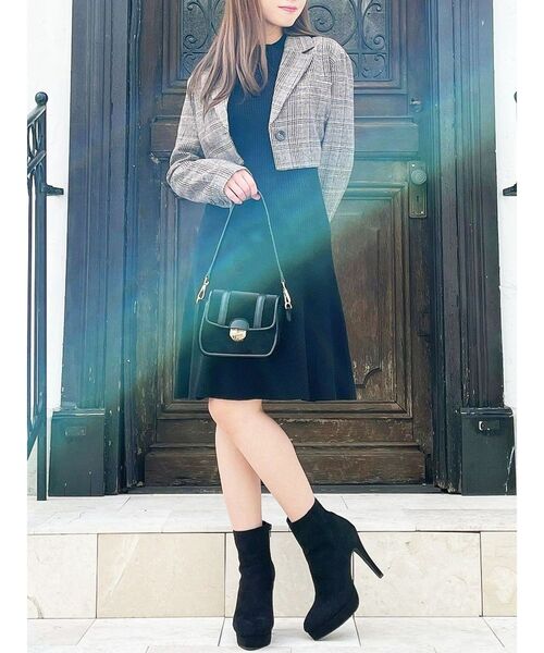 RESEXXY（リゼクシー）の「【S】ラグランスリーブニットワンピース（ワンピース・レディース・アイボリー/モカ/ブラック/チャコールグレー・FREE）」の9枚目の写真