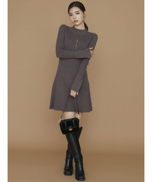 RESEXXY（リゼクシー）の「【S】ラグランスリーブニットワンピース（ワンピース・レディース・アイボリー/モカ/ブラック/チャコールグレー・FREE）」の10枚目の写真