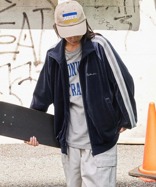 まるさん専用 retock's】ベロア サイドライン オーバートラックジャケット