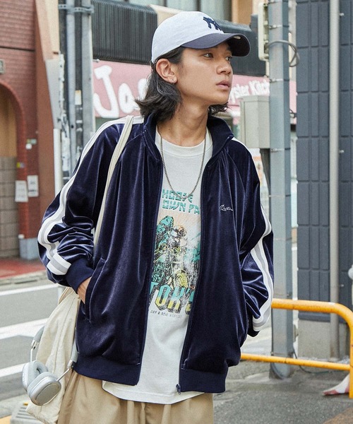 retock's】ベロア サイドライン オーバートラックジャケット