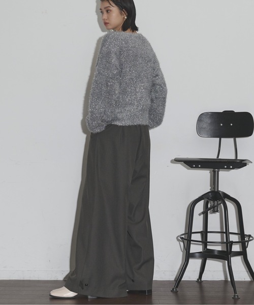 【新品】&エルシー　ツイルタックパンツ THE YOn（ザヨン）の「2WAYスーパーワイドツイルタックパンツ