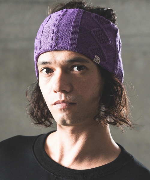 GLIMCLAP(グリムクラップ)の「mko11526-Cable-knit headband ヘアバンド(ヘアバンド・メンズ・ブラック/パープル/ブルー/チャコール・FREE)」の5枚目の写真
