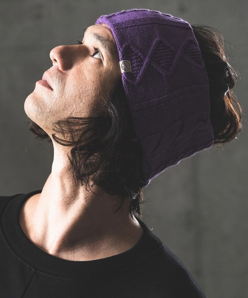 GLIMCLAP(グリムクラップ)の「mko11526-Cable-knit headband ヘアバンド(ヘアバンド・メンズ・ブラック/パープル/ブルー/チャコール・FREE)」の6枚目の写真