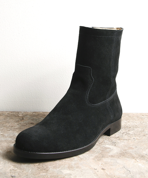 Magine（マージン）の「COW SUEDE LEATHER SIDE ZIP PECOS BOOTS：カウスウェードレザーサイドジップ ペコスブーツ（ブーツ・メンズ・ベージュ/ブラック・42/41/43）」の5枚目の写真