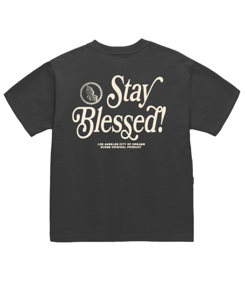 Guess（ゲス）の「Stay Blessed Tee（Tシャツ/カットソー・メンズ・ブラック・LARGE/X-LARGE/MEDIUM/SMALL）」の2枚目の写真