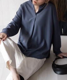 NAVY ストレッチスキッパーシャツ