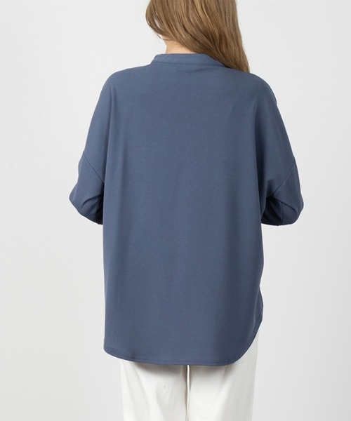 NAVY（ネイビー）の「NAVY ストレッチスキッパーシャツ（シャツ/ブラウス・レディース・ブラック/ブルー系その他/アイボリー・フリー）」の6枚目の写真