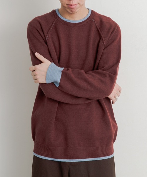 SENSE OF PLACE by URBAN RESEARCH（センスオブプレイスバイアーバンリサーチ）の「『ユニセックス』ストレッチリブハイショクラインセーター（ニット/セーター・メンズ・ブラック/アイボリー/ブルー/グレー/ブルー系その他/ボルドー・LARGE/MEDIUM）」の7枚目の写真