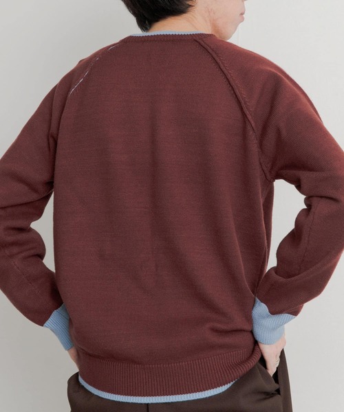 SENSE OF PLACE by URBAN RESEARCH（センスオブプレイスバイアーバンリサーチ）の「『ユニセックス』ストレッチリブハイショクラインセーター（ニット/セーター・メンズ・ブラック/アイボリー/ブルー/グレー/ブルー系その他/ボルドー・LARGE/MEDIUM）」の10枚目の写真