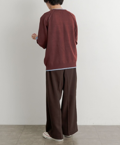 SENSE OF PLACE by URBAN RESEARCH（センスオブプレイスバイアーバンリサーチ）の「『ユニセックス』ストレッチリブハイショクラインセーター（ニット/セーター・メンズ・ブラック/アイボリー/ブルー/グレー/ブルー系その他/ボルドー・LARGE/MEDIUM）」の13枚目の写真