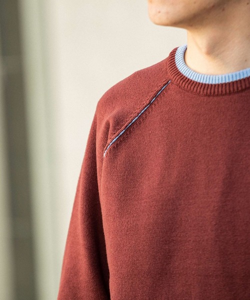 SENSE OF PLACE by URBAN RESEARCH（センスオブプレイスバイアーバンリサーチ）の「『ユニセックス』ストレッチリブハイショクラインセーター（ニット/セーター・メンズ・ブラック/アイボリー/ブルー/グレー/ブルー系その他/ボルドー・LARGE/MEDIUM）」の14枚目の写真