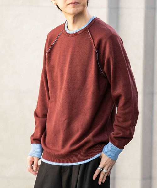 SENSE OF PLACE by URBAN RESEARCH（センスオブプレイスバイアーバンリサーチ）の「『ユニセックス』ストレッチリブハイショクラインセーター（ニット/セーター・メンズ・ブラック/アイボリー/ブルー/グレー/ブルー系その他/ボルドー・LARGE/MEDIUM）」の16枚目の写真