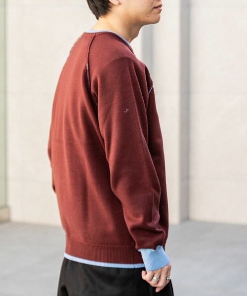 SENSE OF PLACE by URBAN RESEARCH（センスオブプレイスバイアーバンリサーチ）の「『ユニセックス』ストレッチリブハイショクラインセーター（ニット/セーター・メンズ・ブラック/アイボリー/ブルー/グレー/ブルー系その他/ボルドー・LARGE/MEDIUM）」の17枚目の写真