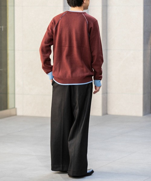 SENSE OF PLACE by URBAN RESEARCH（センスオブプレイスバイアーバンリサーチ）の「『ユニセックス』ストレッチリブハイショクラインセーター（ニット/セーター・メンズ・ブラック/アイボリー/ブルー/グレー/ブルー系その他/ボルドー・LARGE/MEDIUM）」の21枚目の写真