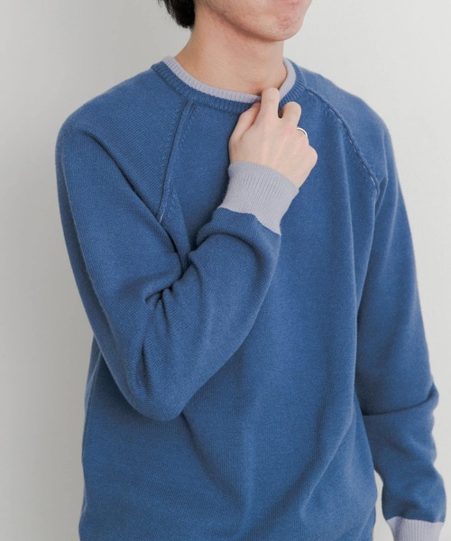 SENSE OF PLACE by URBAN RESEARCH（センスオブプレイスバイアーバンリサーチ）の「『ユニセックス』ストレッチリブハイショクラインセーター（ニット/セーター・メンズ・ブラック/アイボリー/ブルー/グレー/ブルー系その他/ボルドー・LARGE/MEDIUM）」の22枚目の写真