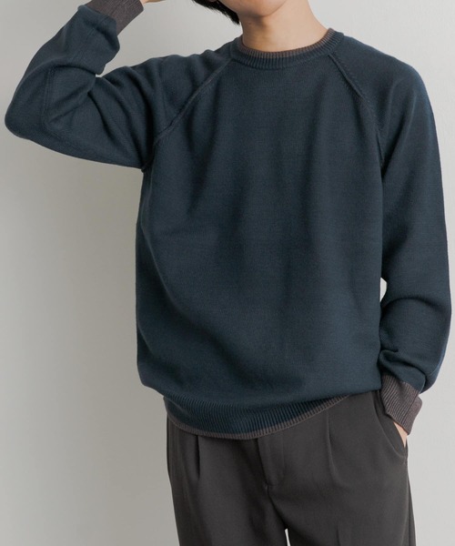 SENSE OF PLACE by URBAN RESEARCH（センスオブプレイスバイアーバンリサーチ）の「『ユニセックス』ストレッチリブハイショクラインセーター（ニット/セーター・メンズ・ブラック/アイボリー/ブルー/グレー/ブルー系その他/ボルドー・LARGE/MEDIUM）」の4枚目の写真