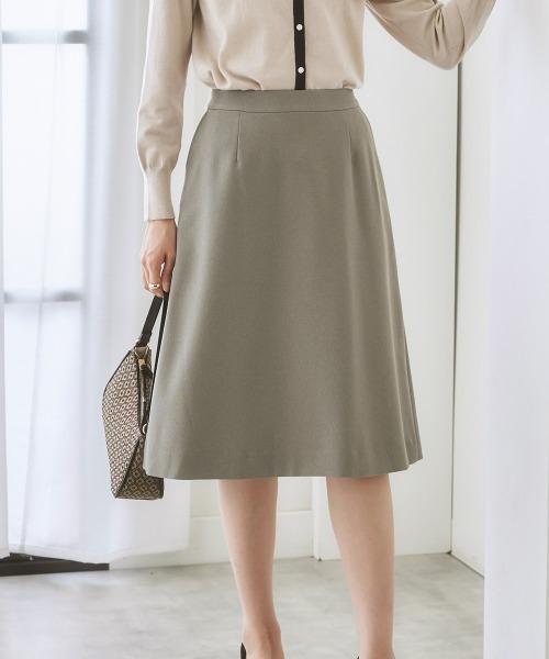 7days Life Styling（セブンデイズライフスタイリング）の「【販売終了】洗える・ストレッチセットアップ対応ウール調セミフレアスカート（上下別売）（スーツスカート・レディース・ブラウン系/ブラック/グレイッシュベージュ・L/3L/S/LL/M）」の15枚目の写真
