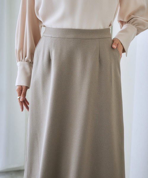 7days Life Styling（セブンデイズライフスタイリング）の「【販売終了】洗える・ストレッチセットアップ対応ウール調セミフレアスカート（上下別売）（スーツスカート・レディース・ブラウン系/ブラック/グレイッシュベージュ・L/3L/S/LL/M）」の21枚目の写真
