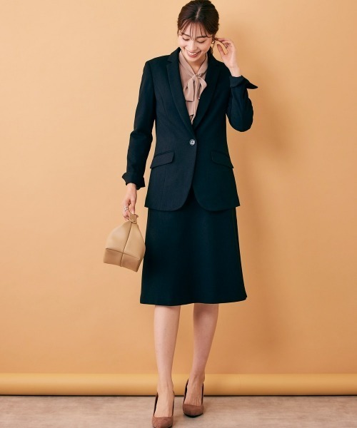 7days Life Styling（セブンデイズライフスタイリング）の「【販売終了】洗える・ストレッチセットアップ対応ウール調セミフレアスカート（上下別売）（スーツスカート・レディース・ブラウン系/ブラック/グレイッシュベージュ・L/3L/S/LL/M）」の9枚目の写真