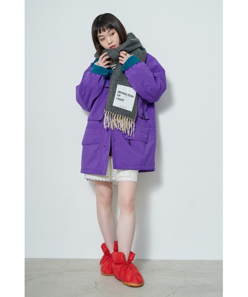 THEATRE PRODUCTS(シアタープロダクツ)の「ラベルストール(ストール/ショール・レディース・ブラウン/ベージュ/グレー/ブラック・FREE)」の5枚目の写真