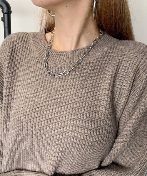 non-hedge(ノンヘッジ)の「袖ジップニットチュニック(ニット/セーター・レディース・モカ/オフホワイト/グレー/ブラック・FREE)」の18枚目の写真