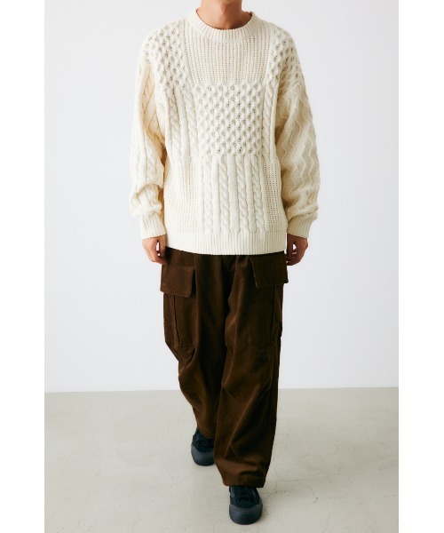 RODEO CROWNS WIDE BOWL（ロデオクラウンズワイドボウル）の「コーデュロイワイドカーゴパンツ（カーゴパンツ・メンズ・グリーン/ブラック/ブラウン/ダークブルー/オフホワイト・LARGE/MEDIUM）」の15枚目の写真