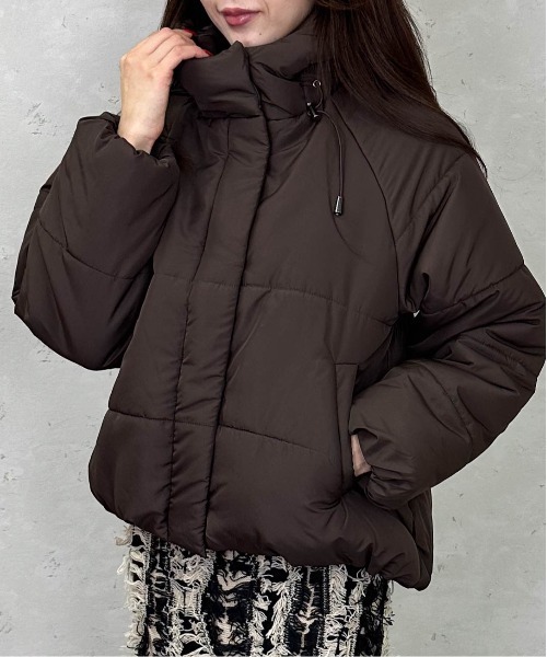 Per sist ence（パーシエンス）の「中綿ショートジャケット（ダウンジャケット/コート・レディース・アイボリー/ブラック/ベージュ/ピンク/ブルー/ブラウン・FREE）」の3枚目の写真