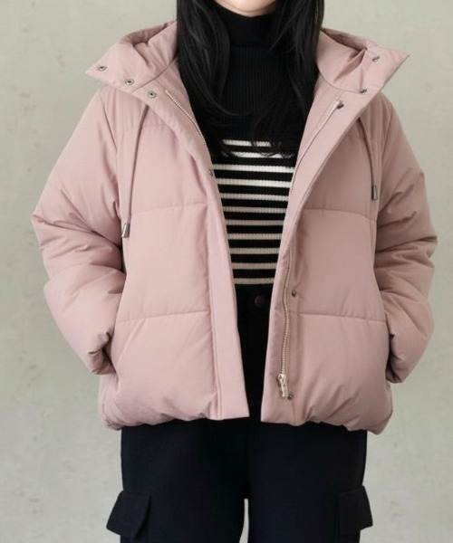 Per sist ence（パーシエンス）の「中綿ショートジャケット（ダウンジャケット/コート・レディース・アイボリー/ブラック/ベージュ/ピンク/ブルー/ブラウン・FREE）」の6枚目の写真