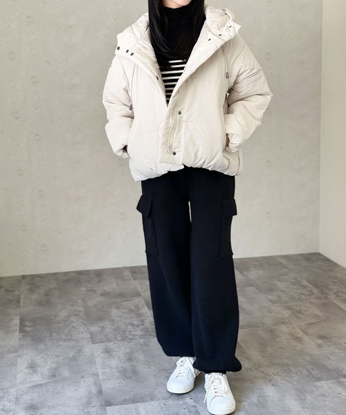 Per sist ence（パーシエンス）の「中綿ショートジャケット（ダウンジャケット/コート・レディース・アイボリー/ブラック/ベージュ/ピンク/ブルー/ブラウン・FREE）」の11枚目の写真
