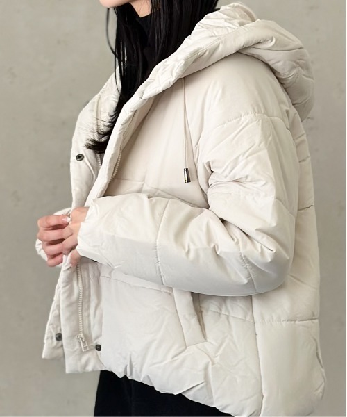 Per sist ence（パーシエンス）の「中綿ショートジャケット（ダウンジャケット/コート・レディース・アイボリー/ブラック/ベージュ/ピンク/ブルー/ブラウン・FREE）」の13枚目の写真