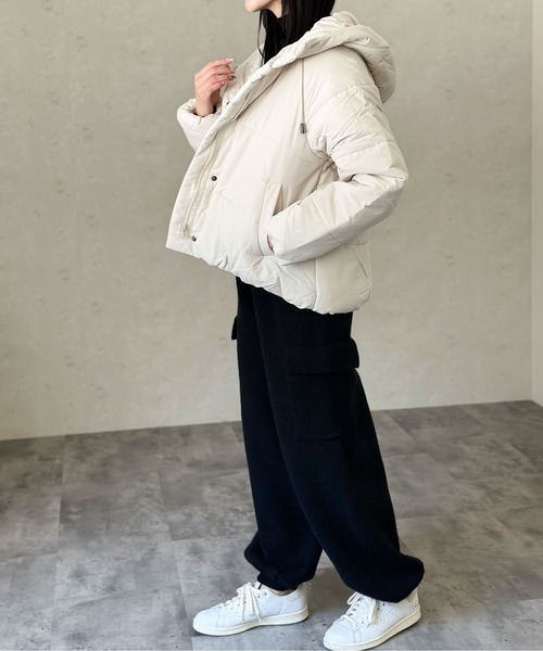 Per sist ence（パーシエンス）の「中綿ショートジャケット（ダウンジャケット/コート・レディース・アイボリー/ブラック/ベージュ/ピンク/ブルー/ブラウン・FREE）」の15枚目の写真