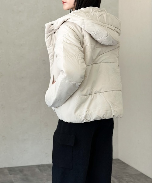Per sist ence（パーシエンス）の「中綿ショートジャケット（ダウンジャケット/コート・レディース・アイボリー/ブラック/ベージュ/ピンク/ブルー/ブラウン・FREE）」の16枚目の写真