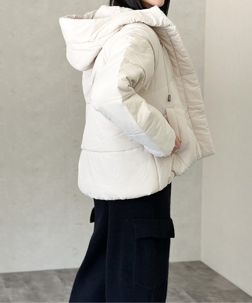 Per sist ence（パーシエンス）の「中綿ショートジャケット（ダウンジャケット/コート・レディース・アイボリー/ブラック/ベージュ/ピンク/ブルー/ブラウン・FREE）」の21枚目の写真