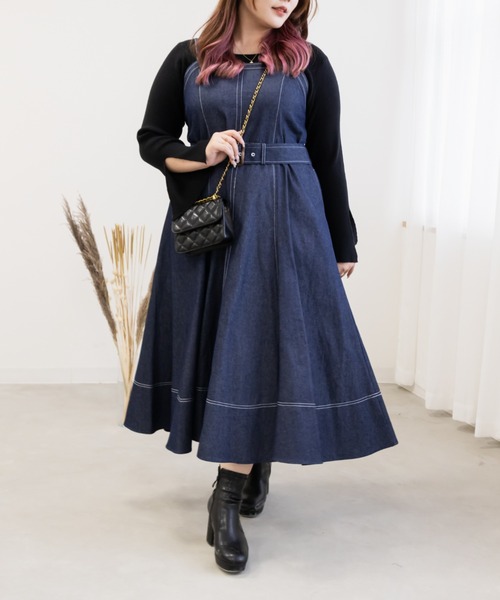 CLETTE(クレット)の「スリットフレアスリーブリブニット(ニット/セーター・レディース・ブラック/アイボリー/ブルー・3L/4L/LL)」の8枚目の写真